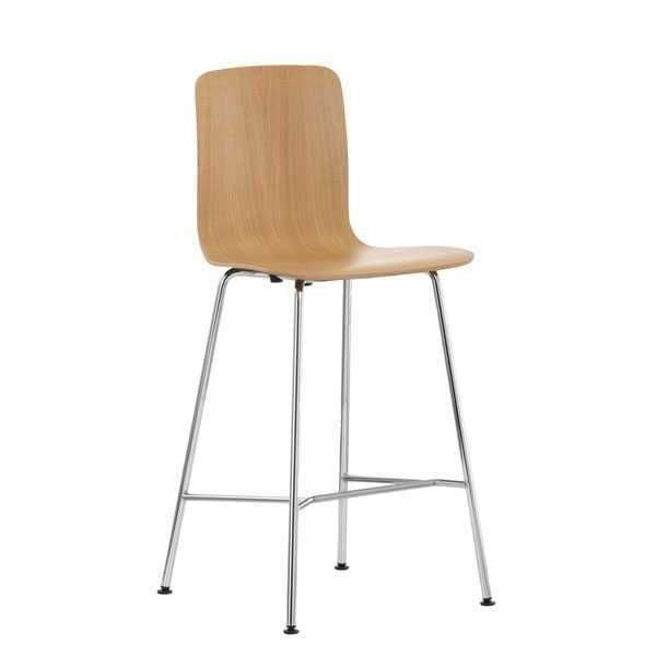 Vitra Hal Ply Stool Medium barkruk licht eiken