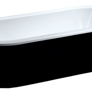 Wiesbaden Nero vrijstaand bad 178x80cm ovaal wit met zwart badpaneel