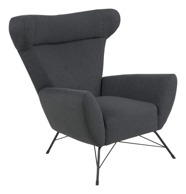 Fauteuil 'Mathilde' kleur antraciet