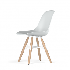 Kubikoff ZigZag stoel - V9 Side Chair Shell - Wit met eiken onderstel -