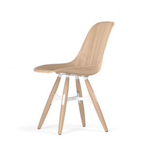 Kubikoff ZigZag stoel - W9 Side Chair Shell - Wit met eiken onderstel -