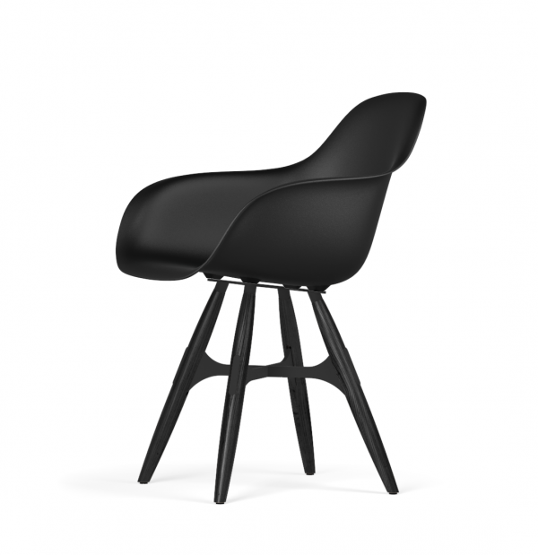 Kubikoff ZigZag stoel - V9 Armshell - Zwart met zwarthout onderstel -