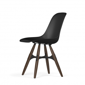 Kubikoff ZigZag stoel - V9 Side Chair Shell - Zwart met walnoten onderstel -