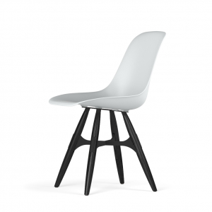 Kubikoff ZigZag stoel - V9 Side Chair Shell - Zwart met zwarthout onderstel -