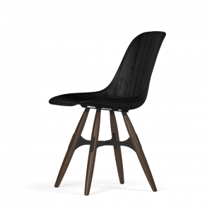 Kubikoff ZigZag stoel - W9 Side Chair Shell - Zwart met walnoten onderstel -