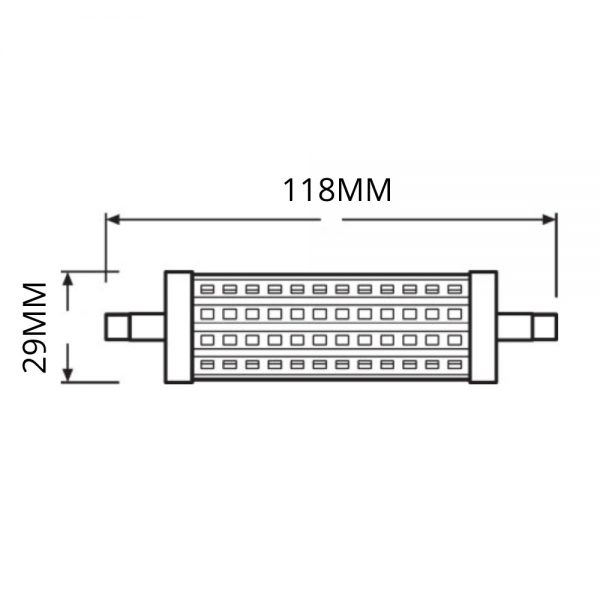 Osram Parathom Line R7s 118mm 15W 827 | Dimbaar - Vervangt 125W