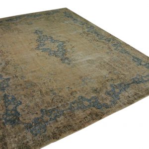 vintage vloerkleed zandkleur met blauw 360cm x 271cm