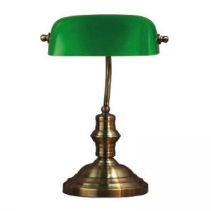 Klassieke tafellamp Bankers, 42 cm, groen