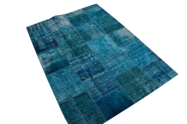 Patchwork vloerkleed, blauw, 240cm x 170cm