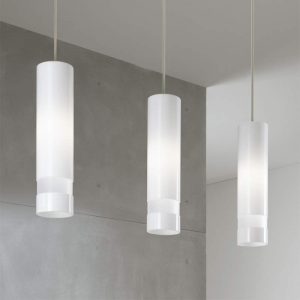 3-lichts witte hanglamp Otello
