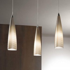 Beige hanglamp Iris, 3-lichts