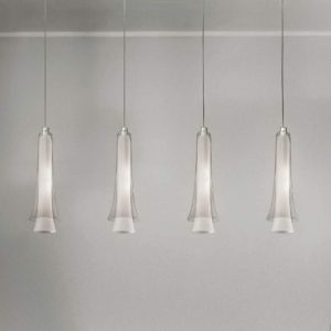 Fantasierijke hanglamp Tubular Bells, 4-lichts
