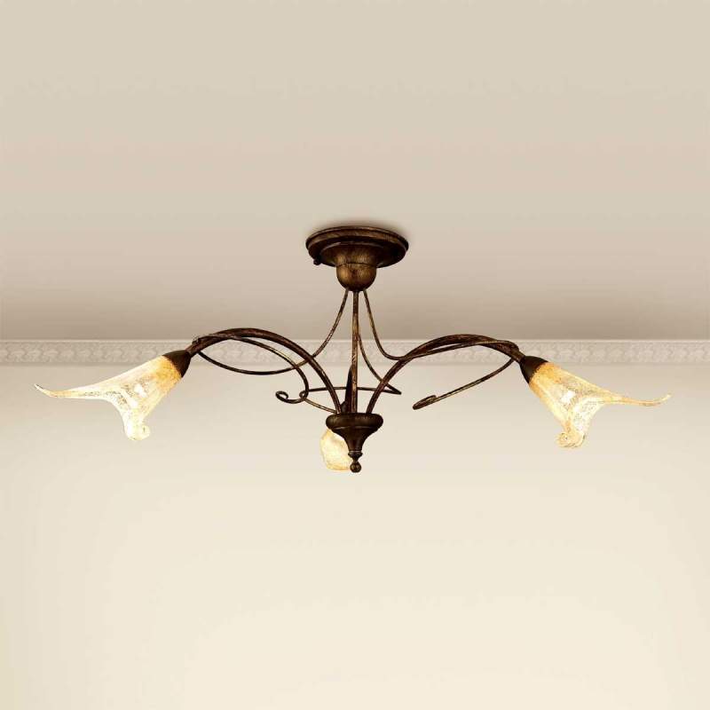 6059172-1.jpg Plafondlamp RICCARDO met floraal cachet, 3-lichts