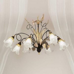 Florale hanglamp Giuseppe, 8-lichts