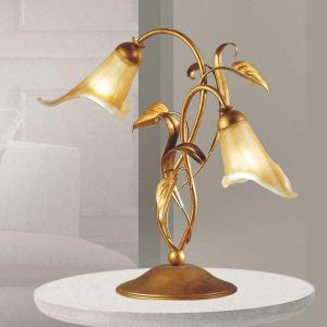 Florentijnse tafellamp Filippo 2-lichts, goud