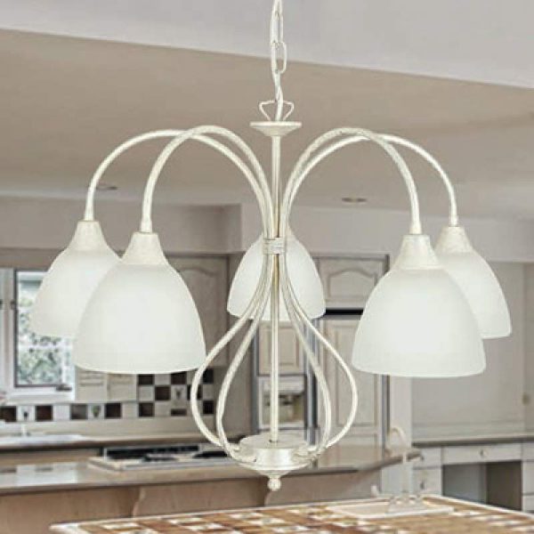 Gebogen hanglamp Antonella 5 lichtbronnen