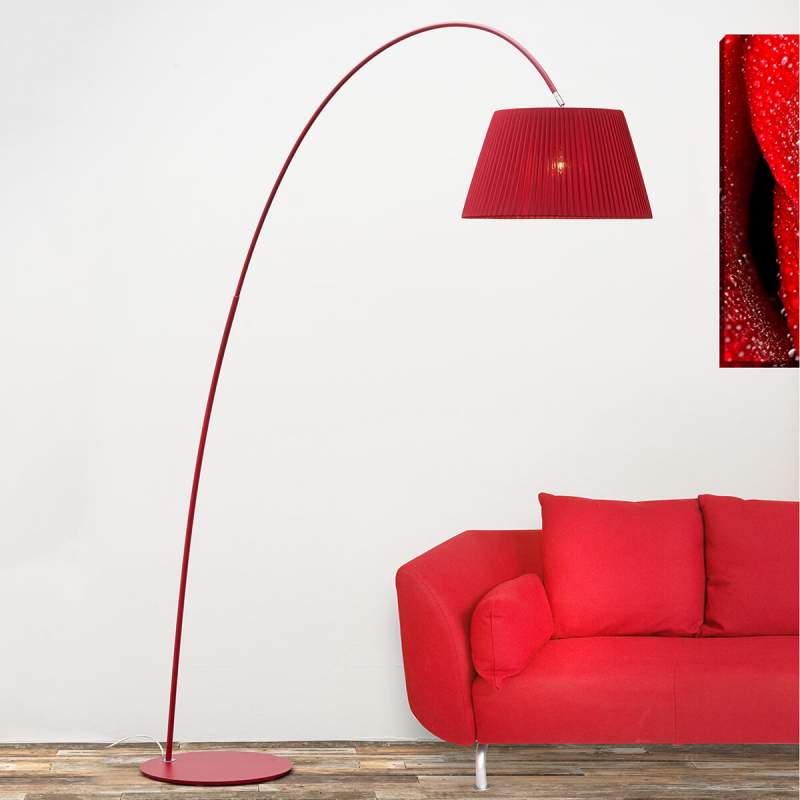 Boog-vloerlamp Marion in rood