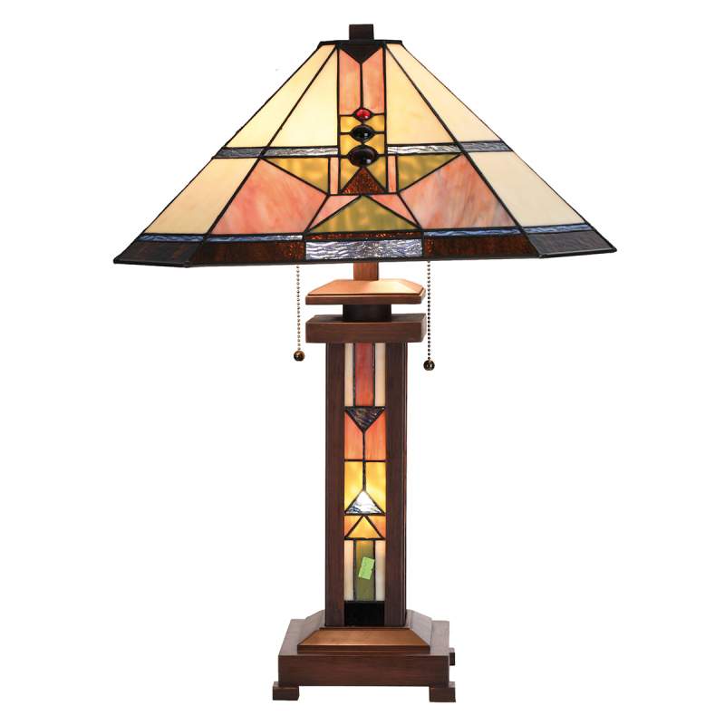 Leondra - mooie tafellamp in Tiffany-stijl