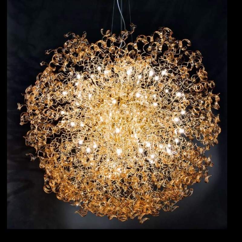 Opvallende hanglamp Amber - bol, 220 cm