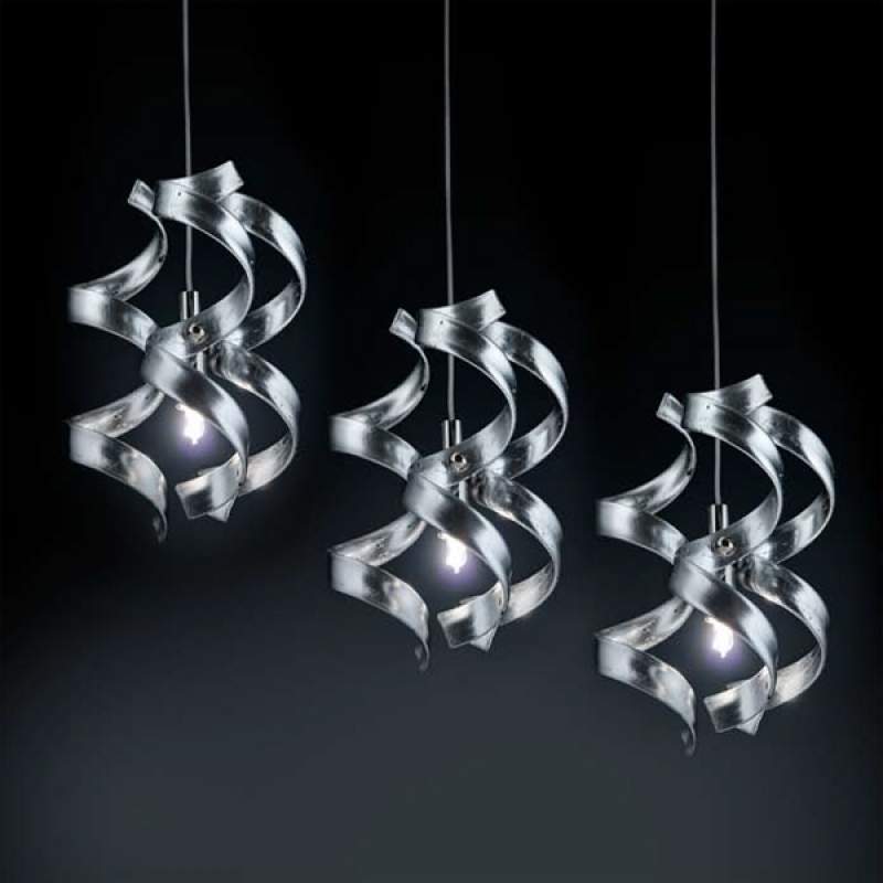 Sierlijke hanglamp Silver, 3-lichts