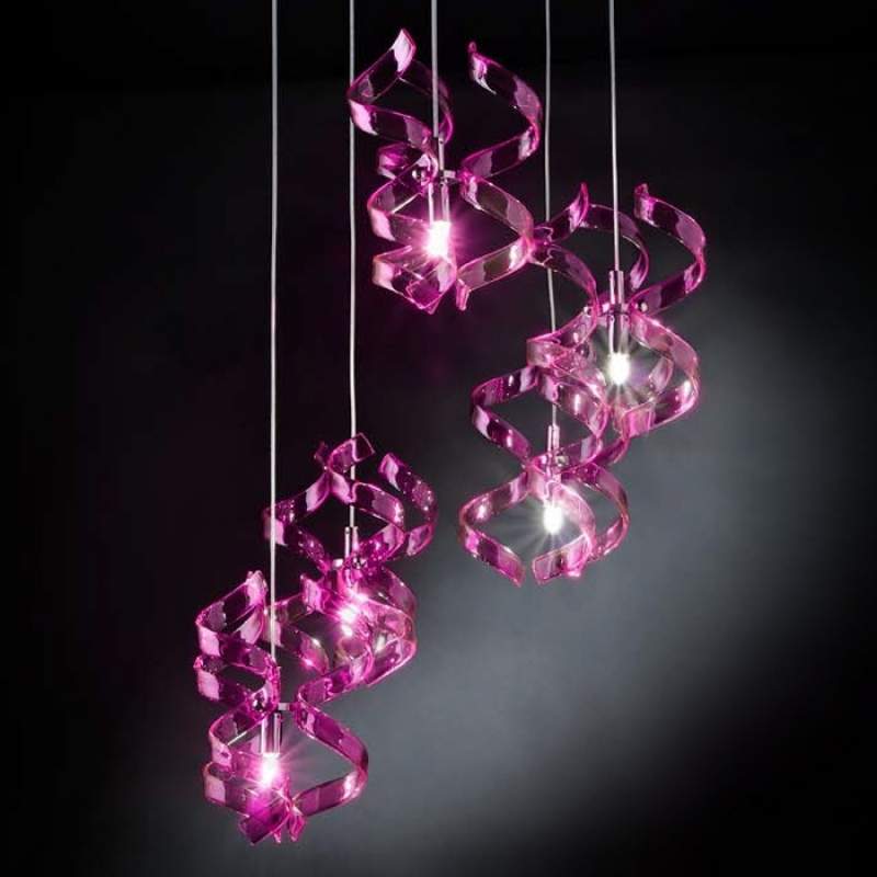 Asymmetrische hanglamp Magenta, 3-lichts