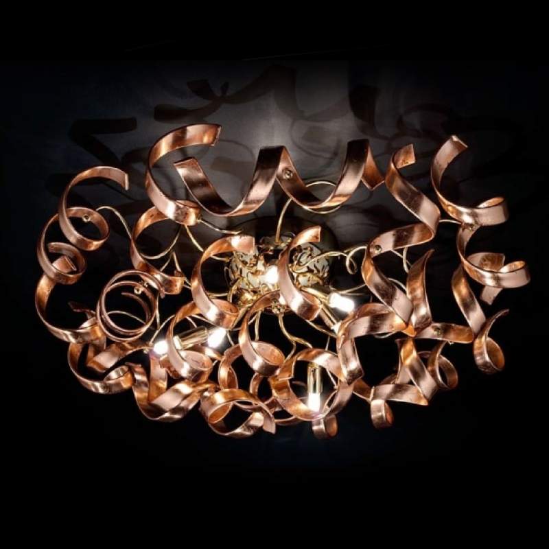 Sierlijke koperen plafondlamp Copper
