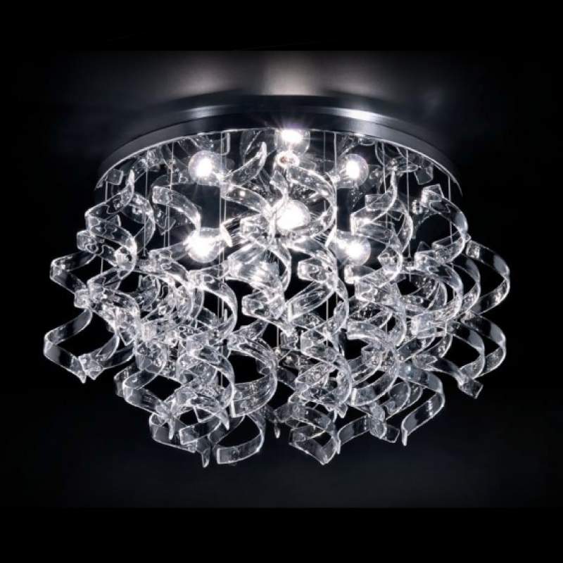 Heldere plafondlamp Crystal, diameter 70 cm