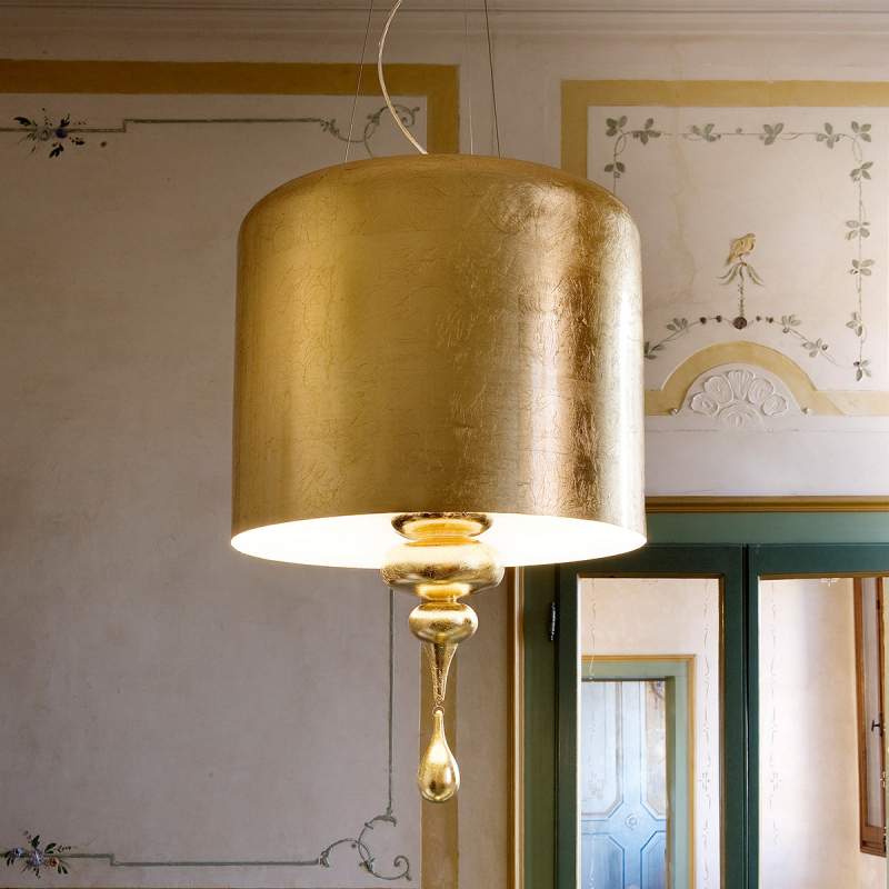 Chique hanglamp Eva S3 en 1, goud