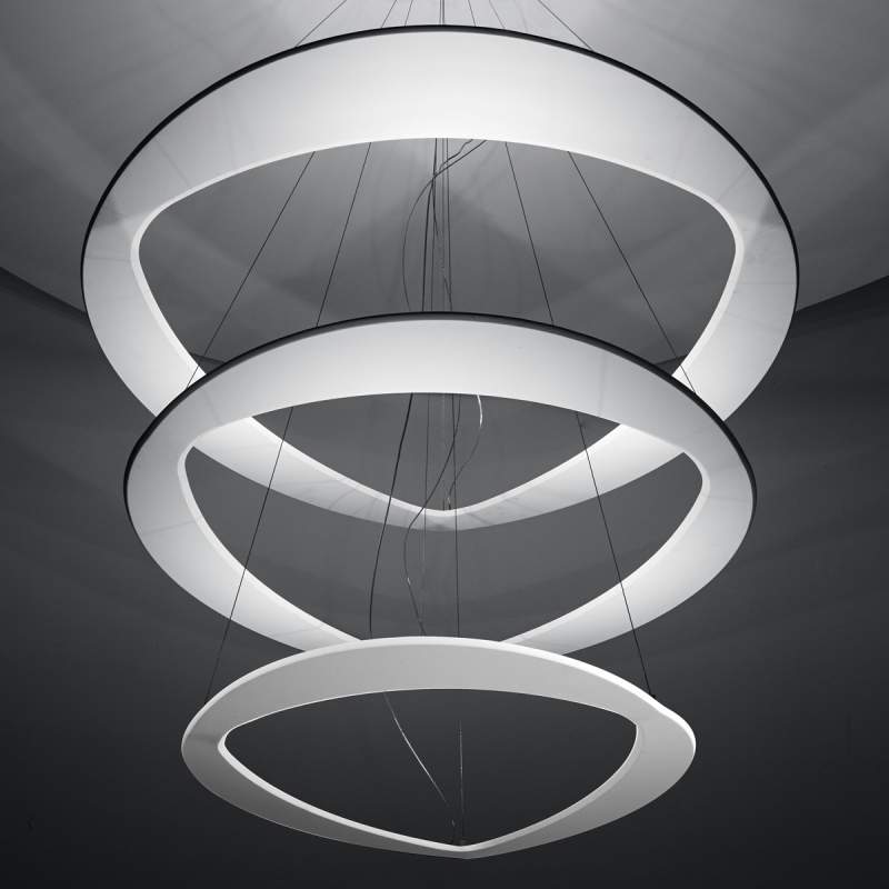 Witte design hanglamp Diadema met leds