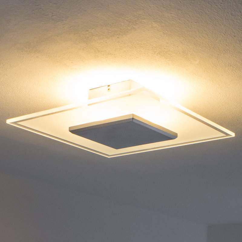 Vierkante LED-plafondlamp Lole van glas