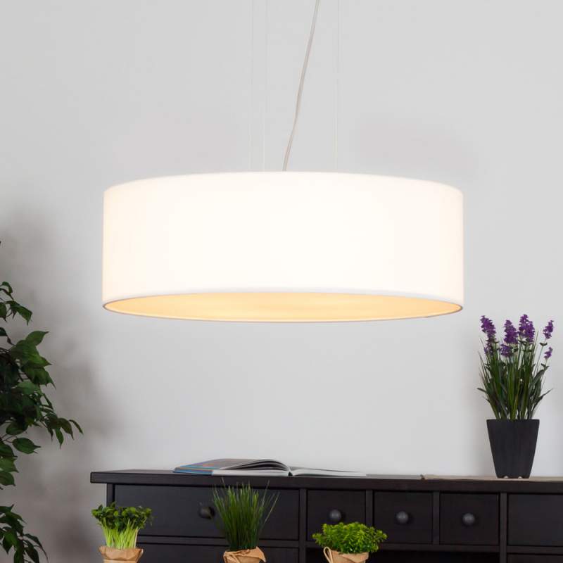Gala - LED-hanglamp met witte stoffen kap