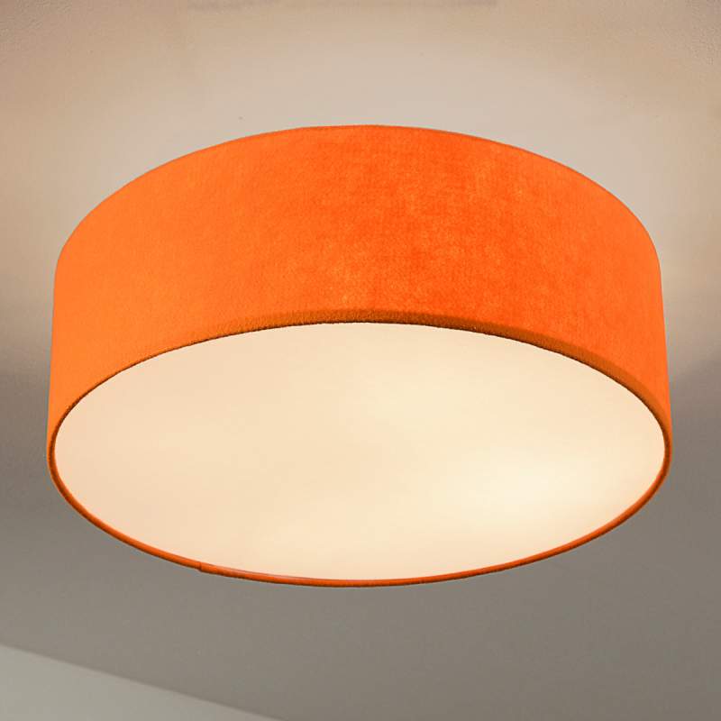 Ronde vilt-plafondlamp, oranje