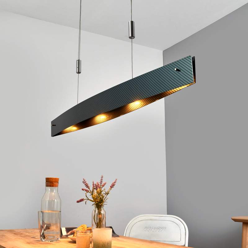 In carbon motief - dimbare LED hanglamp Malu