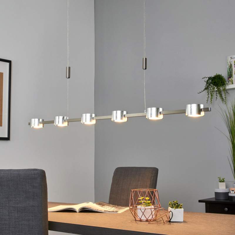 Slagmetaal hanglamp Niro met dimbare LED's