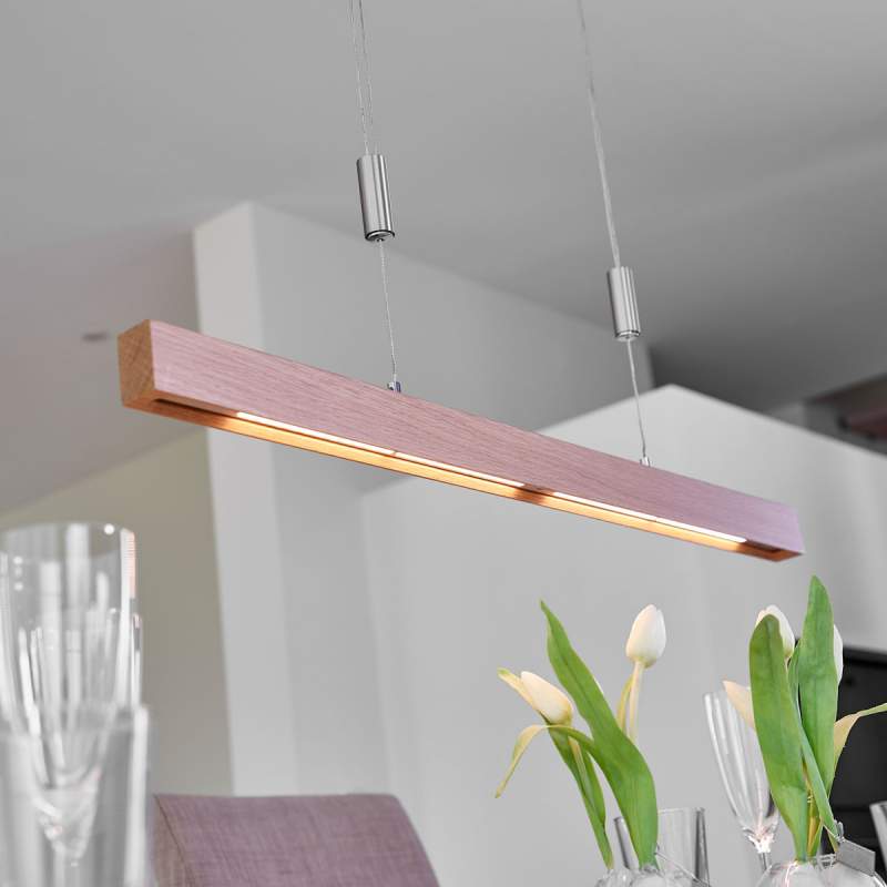 Eikenhouten LED hanglamp Nora - 78 cm