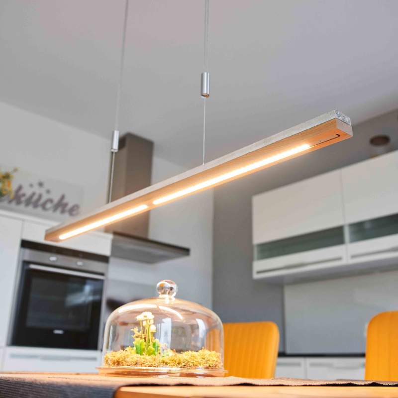 Hout en beton - Led hanglamp Kati, 118 cm