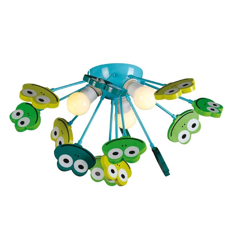 Blauwgroene plafondlamp Frosch