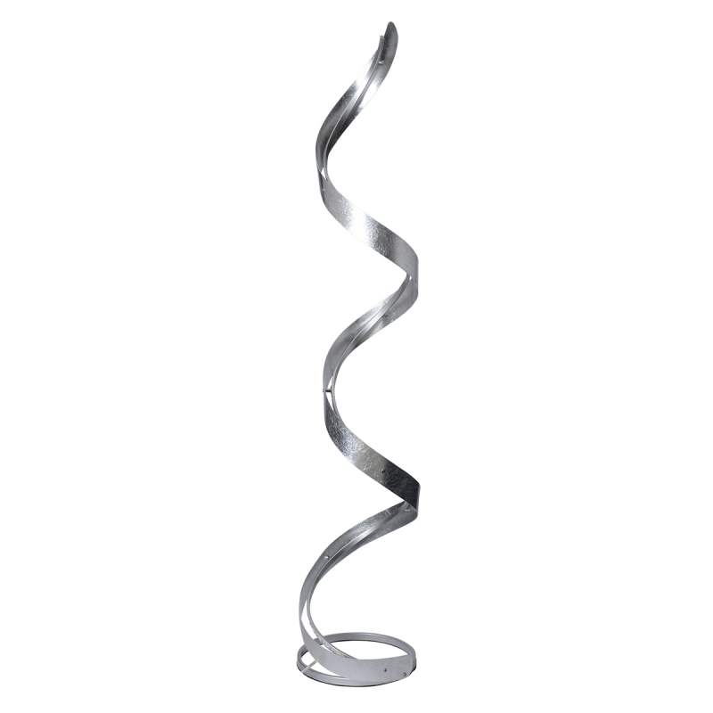 Zilveren led vloerlamp Spirale