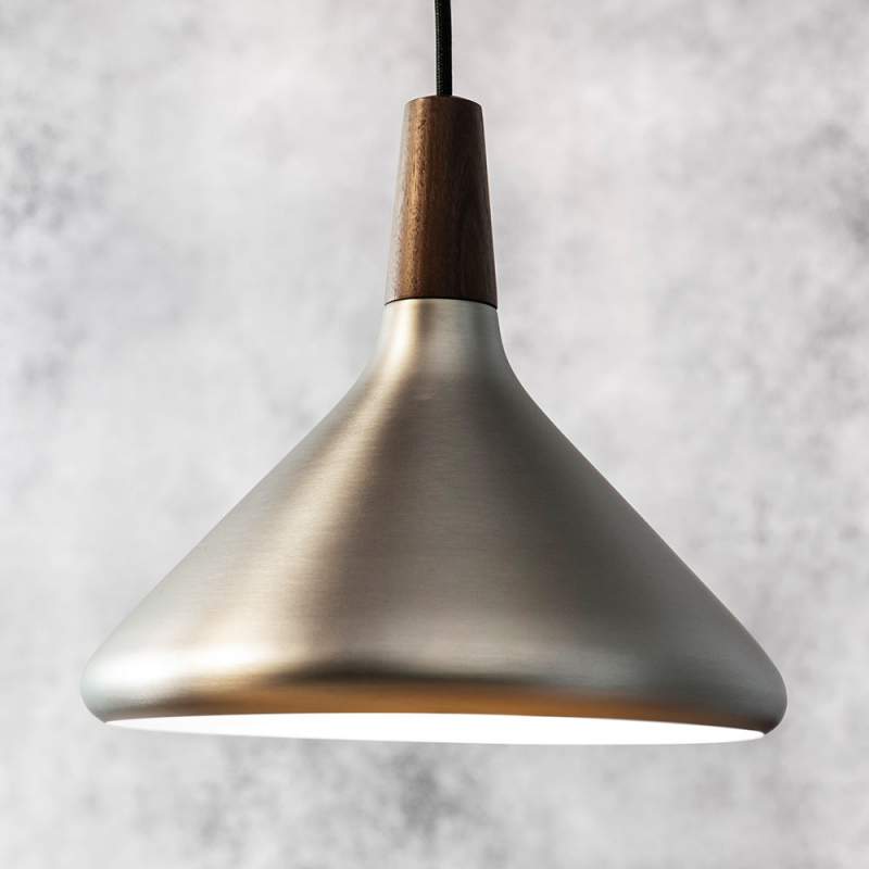 Hanglamp Float in geborsteld staal, 27 cm