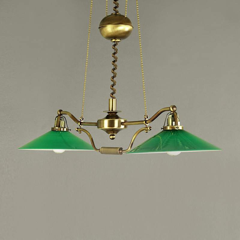 Groene hanglamp VERDINA in patina-look