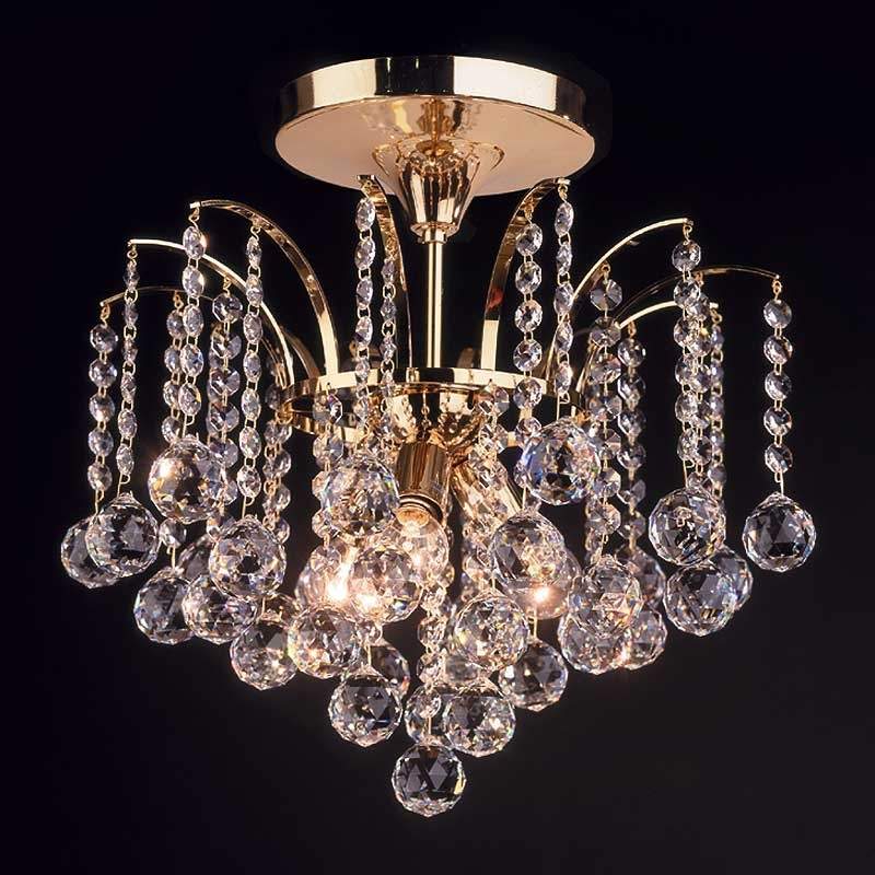 Plafondlamp LENNARDA, kristal/goud 42 cm