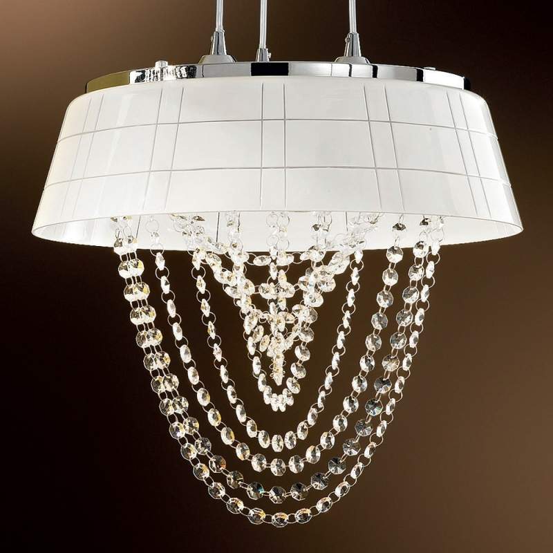 Elegante hanglamp ROMIA met witte kap