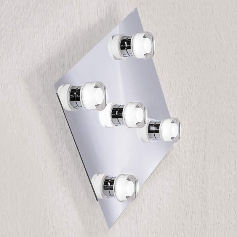 Vierkante LED-wandlamp Gilian, 5-lichts