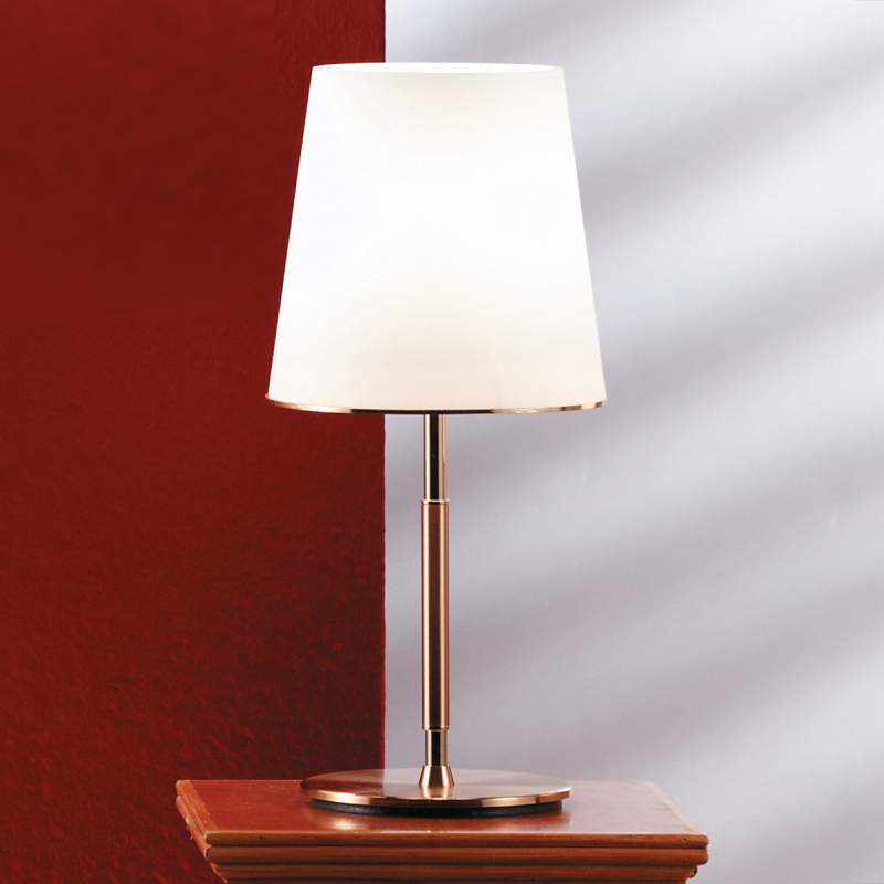 45 cm hoge tafellamp Konus met glazen kap
