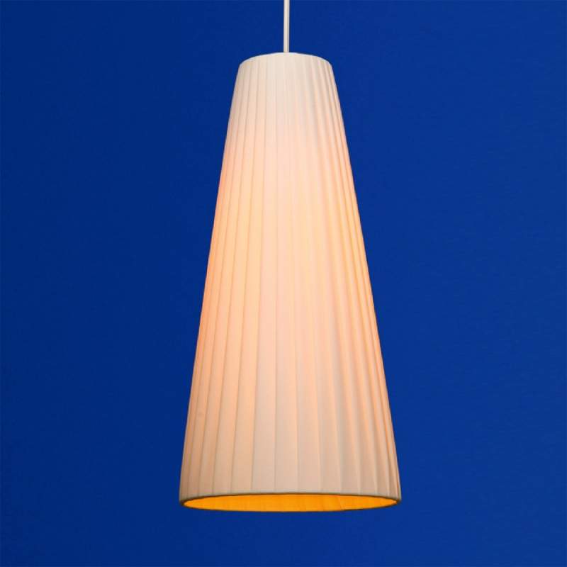 Geplisseerde hanglamp Konte, in beige