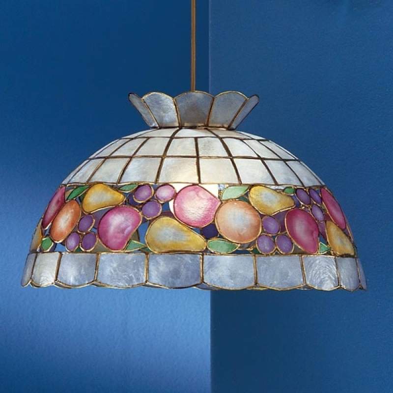Hanglamp OLIVIA in Tiffany-stijl van parelmoer