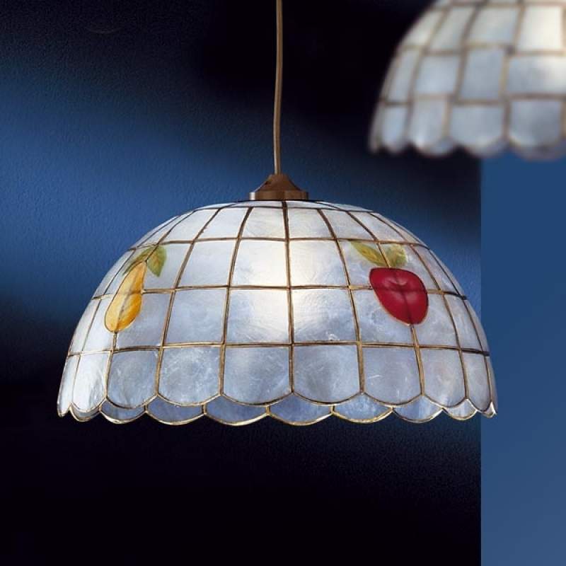 Hanglamp van parelmoer met fruitdecoratie, 40