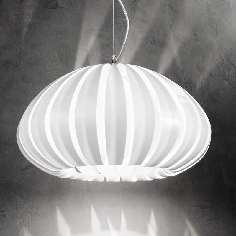 Witte acryl hanglamp Luis