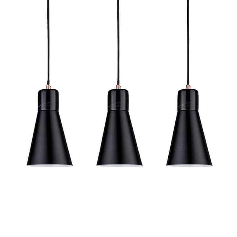 3-lamps hanglamp Ivar in zwart