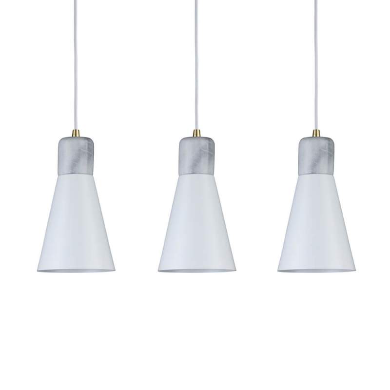 Witte hanglamp Ivar met goudkleurige details